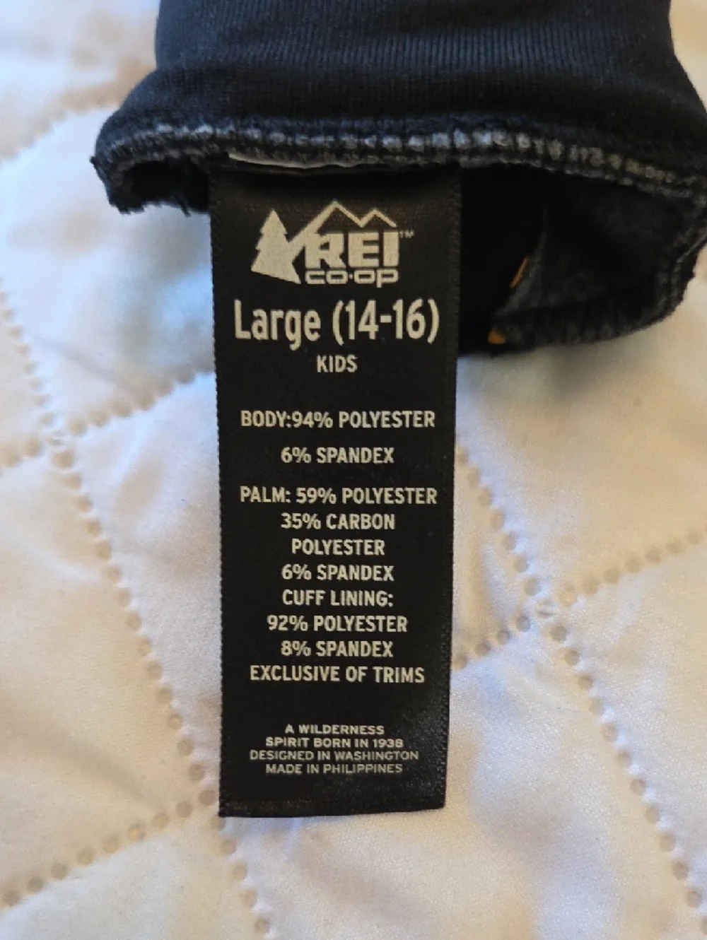 REI Kid's Dark Gray Fleece Touchscreen Gloves